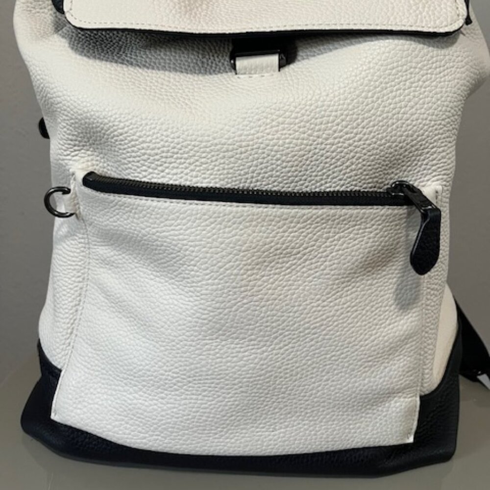 Coach Two-Tone Cream and Black Leather Backpack - Picture 4 of 14